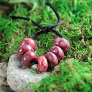 7 Loose Lampwork Rondelle Beads // Borosilicate /Boro Glass //  Pink, Purple, Yellow // Kiss A Berry // Z802