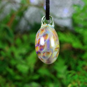 Honeycomb Lampwork Pendant Necklace // Borosilicate/Boro Glass // Rainbow Neons in a Swirled Honeycomb // Z1123