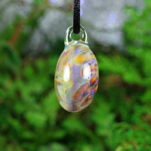 Honeycomb Lampwork Pendant Necklace // Borosilicate/Boro Glass // Rainbow Neons in a Swirled Honeycomb // Z1123