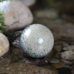 Handmade Lampwork Marble (Borosilicate/Boro Glass) Hand-Blown Hider Lunar Space Marbles - Mirror Moon Bubble - 1 inch / 26mm - Z773