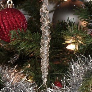 Hand Blown Icicle Ornaments (set of 5) - Hollow Glass Icicles - Handmade Christmas Tree Ornament, Holiday Decor, Yule, Christmas Decorations