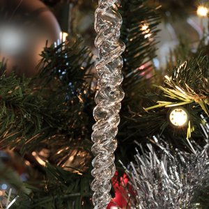 Hand Blown Icicle Ornaments (set of 5) - Hollow Glass Icicles - Handmade Christmas Tree Ornament, Holiday Decor, Yule, Christmas Decorations
